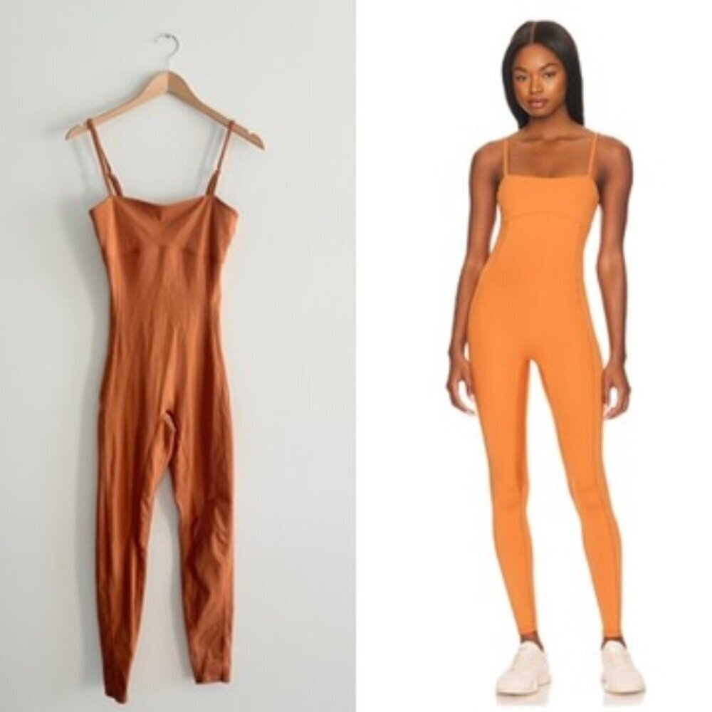 Revolve WellBeing + BeingWell FlowWell Fleur Jumpsuit Burnt Orange Size Small